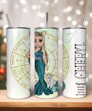 zodiac sign capricorn lady personalised 600ml straight tumbler