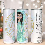 zodiac sign pisces lady personalised 600ml straight tumbler