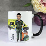 personalised male paramedic & ambulance mug gift