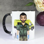 personalised male paramedic & ambulance mug gift