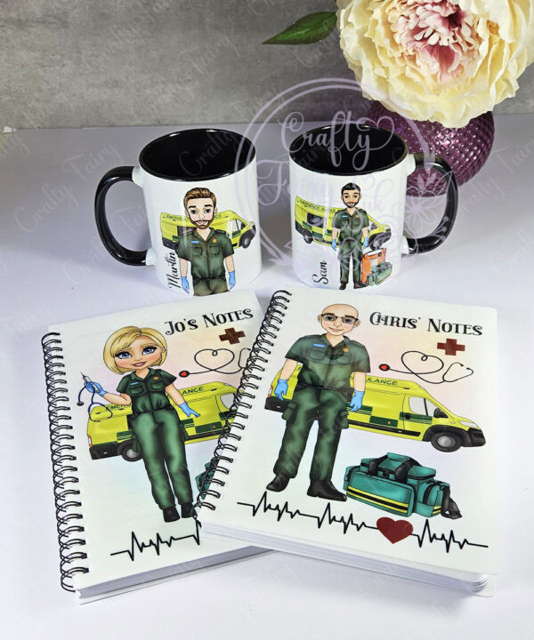 personalised male paramedic & ambulance mug gift
