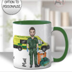 personalised male paramedic & ambulance mug gift
