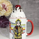 personalised male firefighter & fire engine mug gift