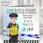 personalised male police officer policeman congratulations card