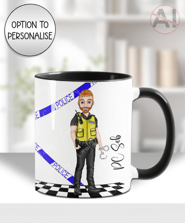 personalised male police officer policeman mug gift