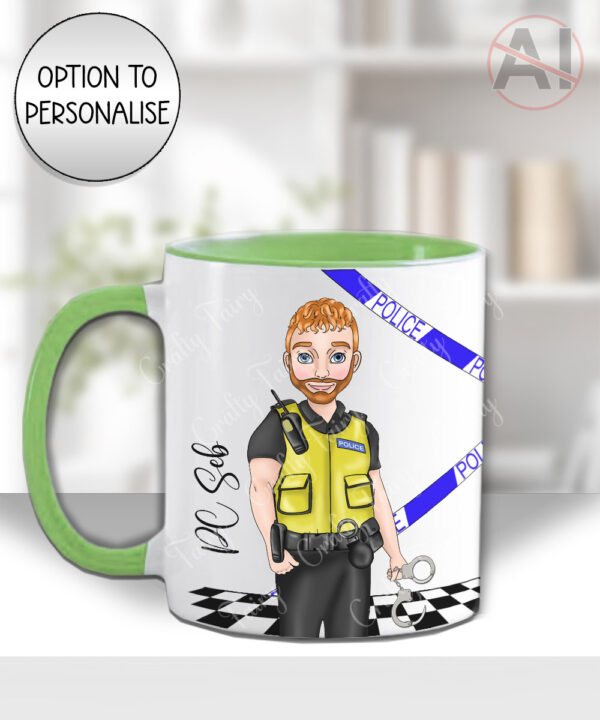 personalised male police officer policeman mug gift