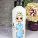 personalised best nurse ever 600ml straight water bottle