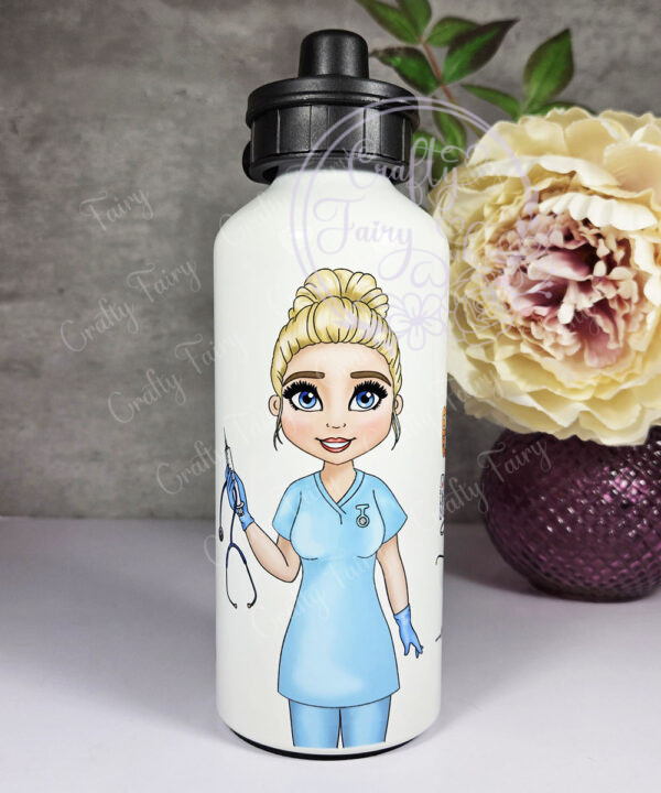 personalised best nurse ever 600ml straight water bottle