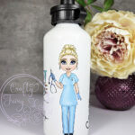 personalised best nurse ever 600ml straight water bottle