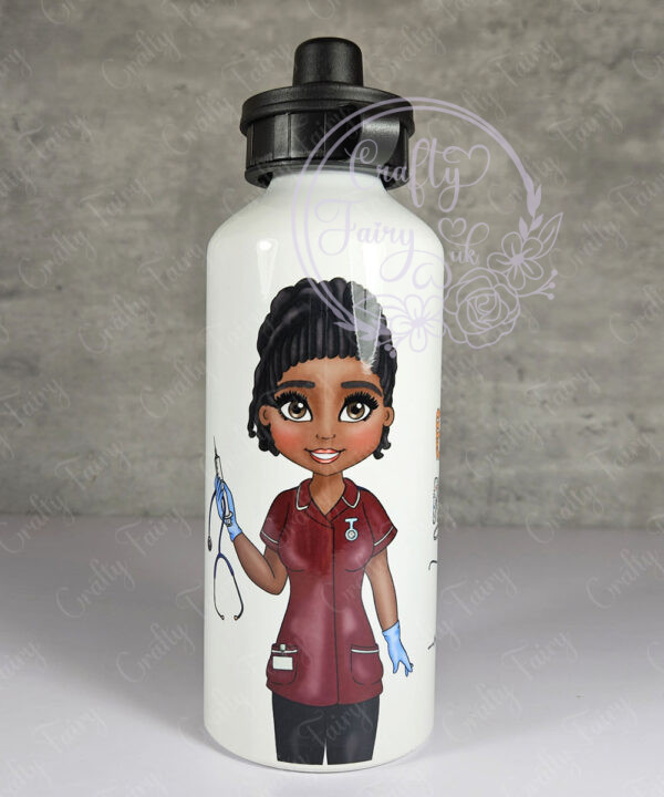 personalised best nurse ever 600ml straight water bottle