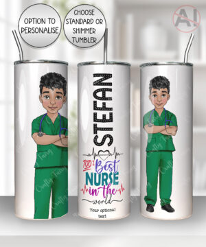 personalised best male nurse ever straight 20oz tumbler