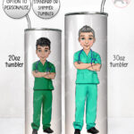 personalised best male nurse ever straight 20oz tumbler