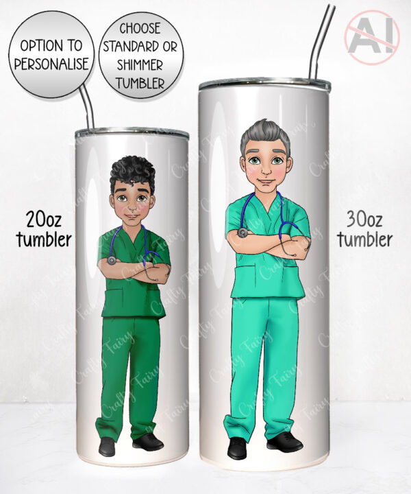 personalised best male nurse ever straight 20oz tumbler