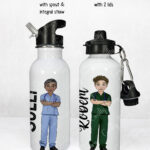 personalised best male nurse ever 600ml straight water bottle