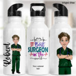 personalised best male nurse ever 600ml straight water bottle