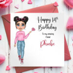 personalised cute lollipop teen girl card birthday, valentine