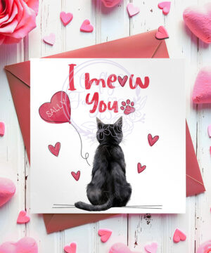 personalised i meow you cat valentine's day card