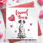 personalised "i woof you" dog valentine's day card