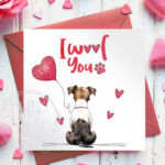 personalised "i woof you" dog valentine's day card
