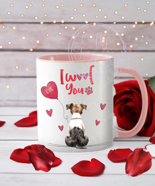 personalised "i woof you" dog valentine's day mug gift