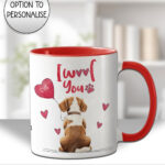 personalised "i woof you" dog mug gift for dog lover