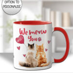 personalised "we meow you" two cats mug gift for cat lover