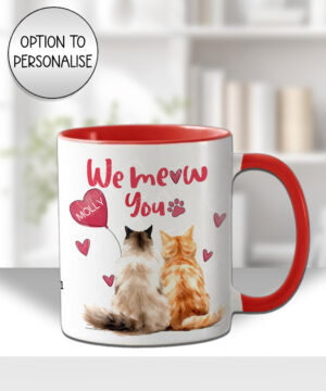 personalised "we meow you" two cats mug gift for cat lover