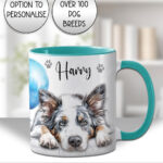 personalised cute dog face birthday mug gift lots of breed choices