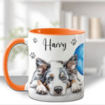 personalised cute dog face birthday mug gift lots of breed choices