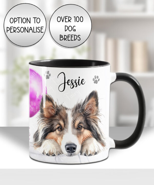 personalised cute dog face birthday mug gift lots of breed choices