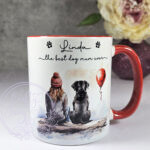 personalised dog lover lady and dog scene 1 mug gift