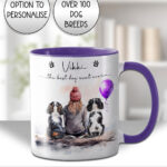 personalised dog lover lady and dog scene 1 mug gift