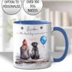 personalised dog lover lady and dog scene 1 mug gift