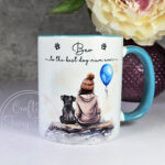 personalised dog lover lady and dog scene 2 mug gift