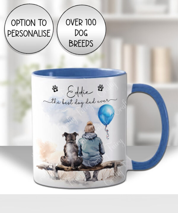 personalised dog lover man and dog scene 1 mug gift