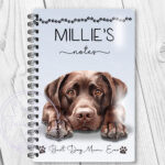 personalised cute dog face a5 notebook many breed options