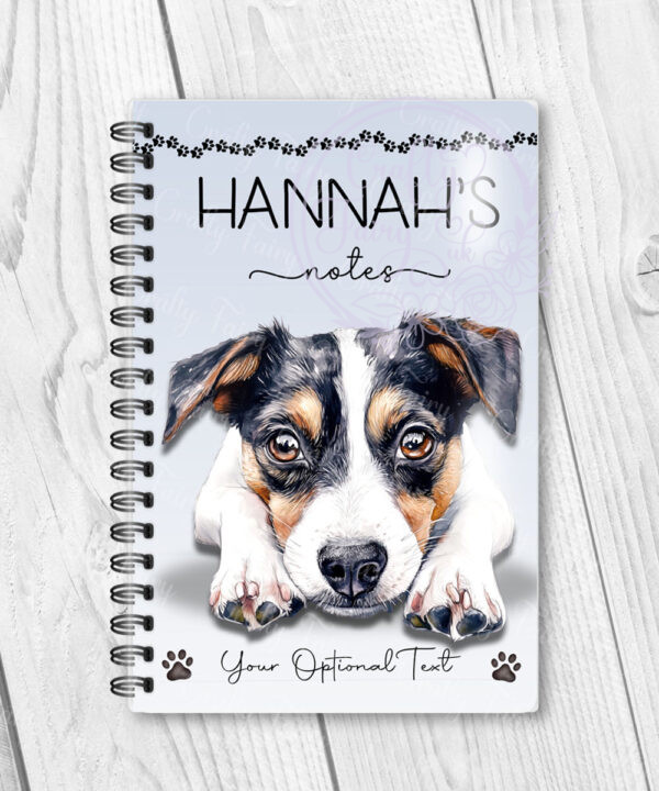 personalised cute dog face a5 notebook many breed options