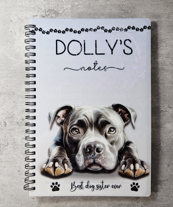 personalised cute dog face a5 notebook many breed options