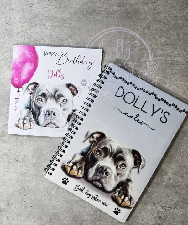 personalised cute dog face a5 notebook many breed options