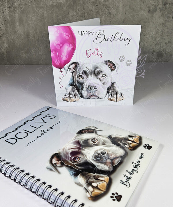personalised cute dog face a5 notebook many breed options
