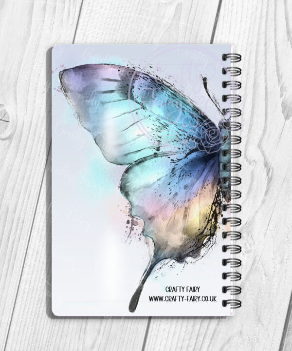 personalised stunning iridescent butterfly a5 notebook