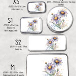 personalised purple aster flowers print large keepsake rectangular tin