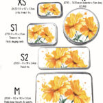 personalised marigold flowers print large keepsake rectangular tin