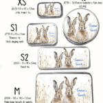 personalised spring hares large keepsake rectangular tin