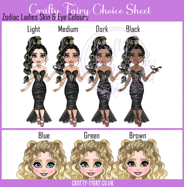 zodiac sign lady skin and hair colour
