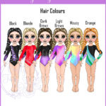 personalised gymnast dancer girl in stars black leotard 20oz straight tumbler