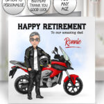 personalised motorbike biker man birthday card