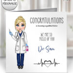 personalised female doctor congratulations card