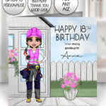 personalised birthday card for female carpenter builder diy expert