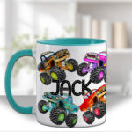 personalised monster truck mug gift